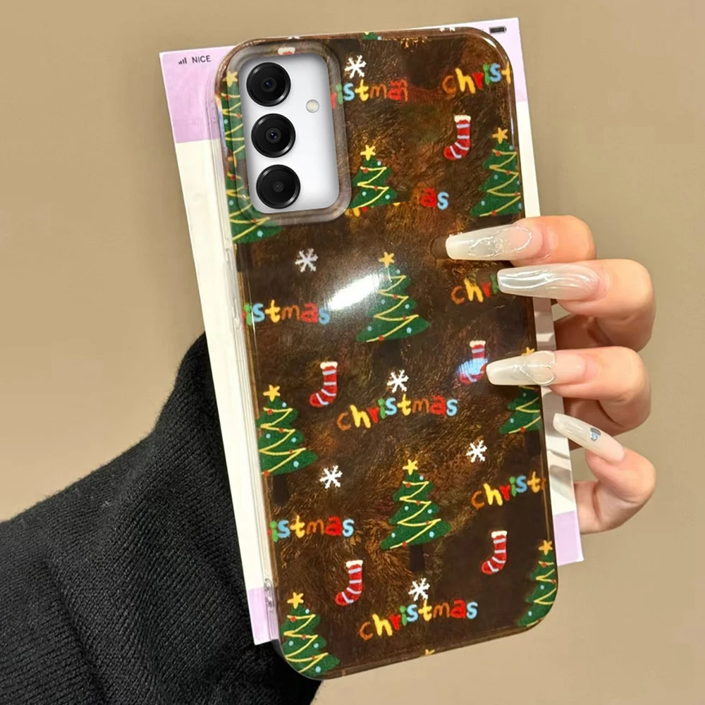 Weihnachten Weihnachtsbaum Muster Handytasche für Samsung Galaxy A55 A16 A07 A17 A26 A36 A56 A25 A35 A14 A34 A54 A15 A13 A32 A12 Abdeckung