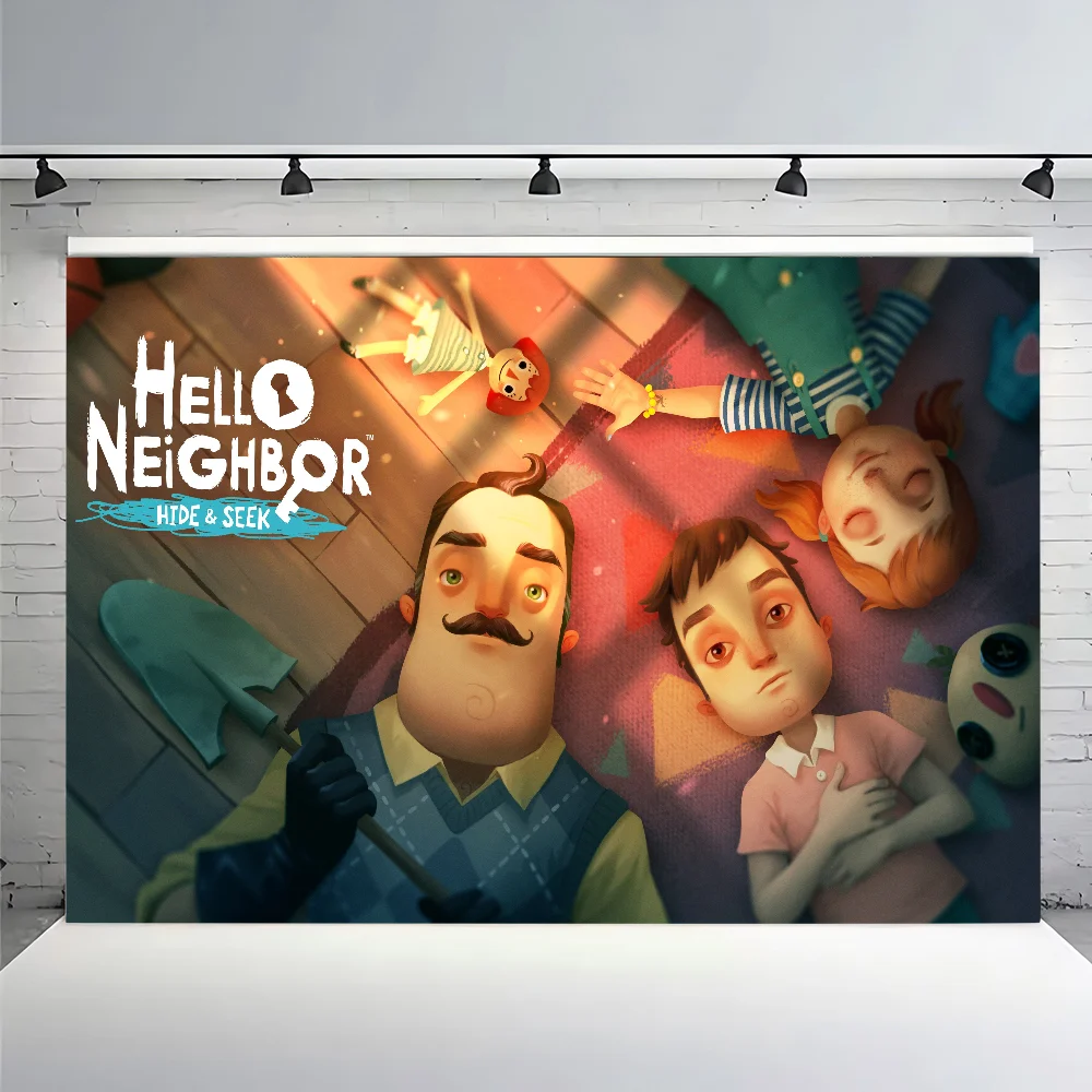 Juego HELLO N-NEIGHBOR fotografía fondo fiesta niños retrato familiar decoración telón de fondo estudio fotográfico