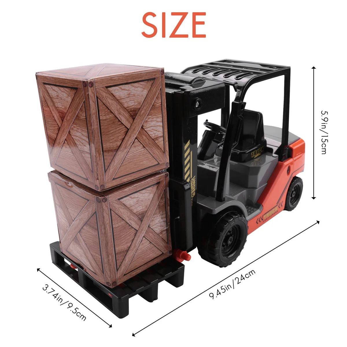 Carretilla elevadora Lnertial a escala 1:22, carretilla elevadora de fricción con almacén de carga de palés, modelo de vehículo, carretilla elevadora de juguete para niños