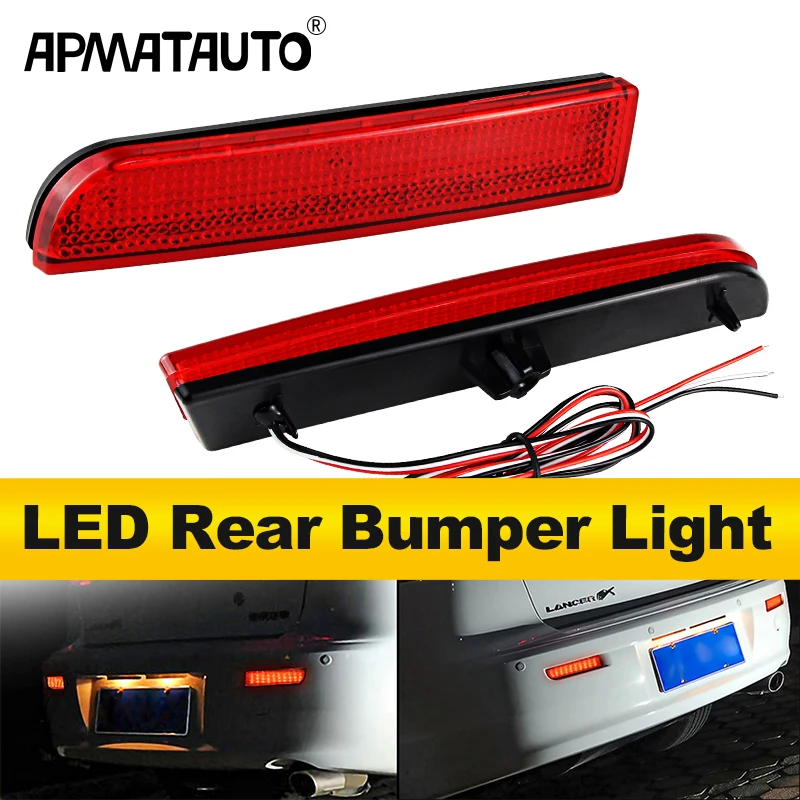 

2Pcs LED Rear Bumper Reflector Tail Brake Light For Mitsubishi Lancer Evolution X 2008-2016 Outlander Sport/RVR/ASX 2011-2012