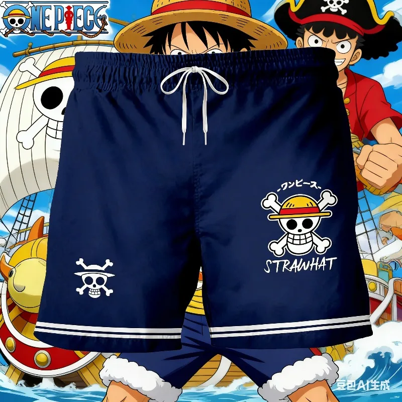 

2026 ONE PIECE Animation Luffy Sauron Peripheral Printed Cotton Shorts American Summer Men's Daily Loose Sports Breathable Pants