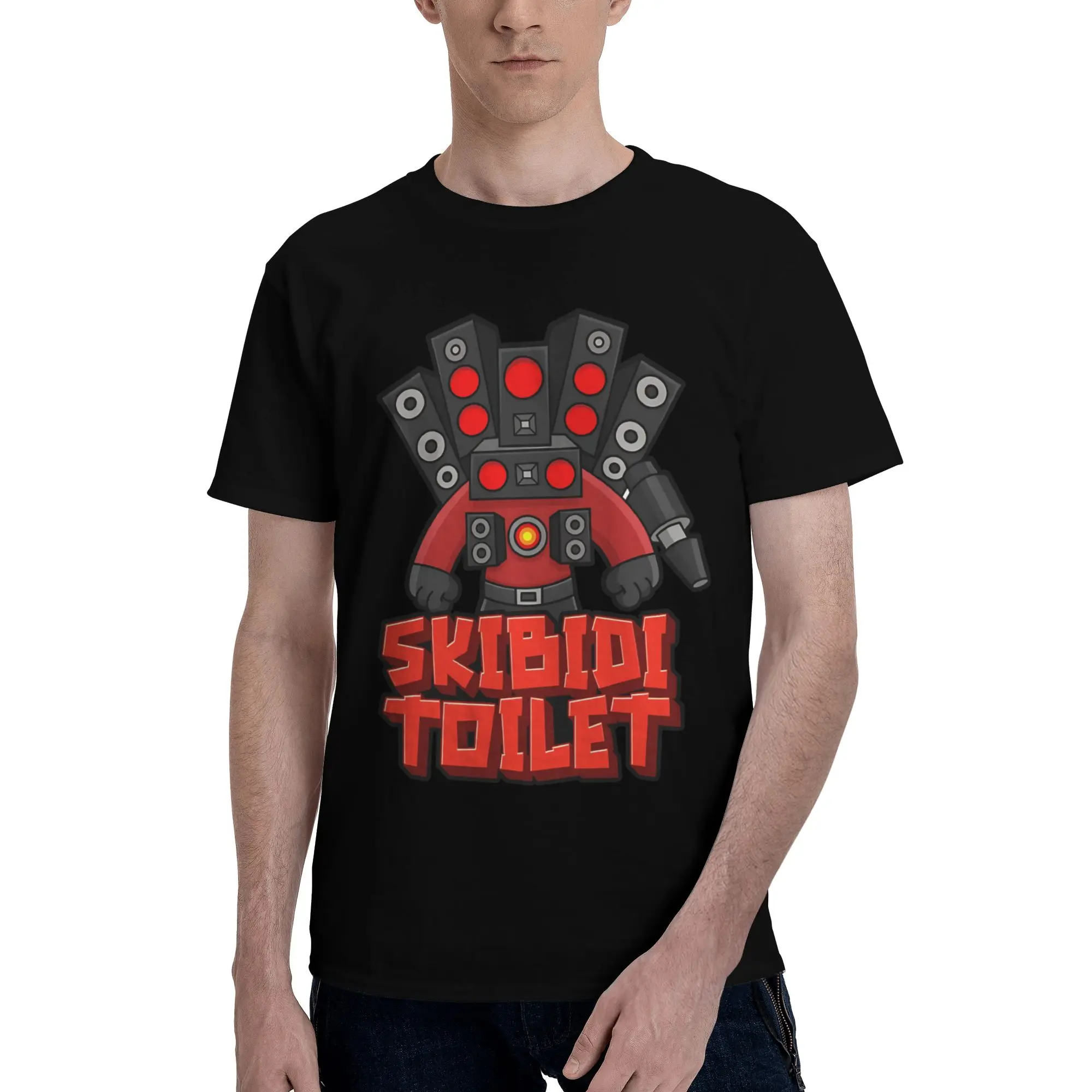 Fashion Skibidi Toilet Titan Speakerman T Shirt For Unisex  Pure Cotton T-shirts Short Sleeve Tops