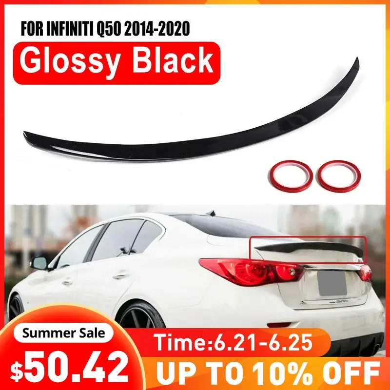 

Painted Glossy Black OE Style Car Raer Trunk Spoiler Wing Lip Roof Spoiler Wing For INFINITI Q50 2014-2020 For Infiniti q50