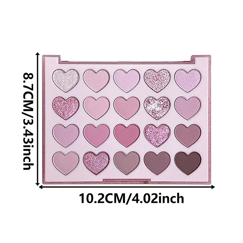 พาเลทอายแชโดว์รูปหัวใจ 20 สี สีชมพูหวาน พร้อมกลิตเตอร์มุก แต่งหน้าแบบธรรมชาติสไตล์เกาหลี ช่วยเพิ่มความกระจ่างใส ใช้ได้ทั้งเป็นบลัชออนสำหรับผู้หญิง