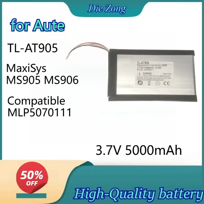 

High quality 3.7V 5000mAh TL-AT905 Battery for Autel MaxiSys MS905 MS906 Automobile Detector Compatible MLP5070111 Batteries