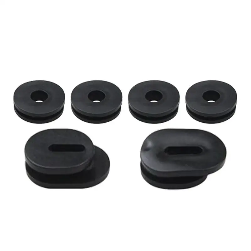 Motorcycle Rubber Grommets 6pcs Side Cover Oval Round Washer Set Motorcycle Tank Replacements For Car Maintenance Worker