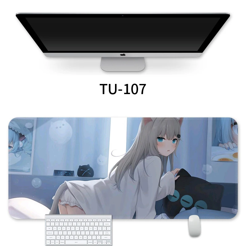 Large Size Manga Girl 900x400MM Mouse Pad Anime Girl Neoprene Rubber With Top Fabric 800x300MM Game Mat 600x300MM Table Cover