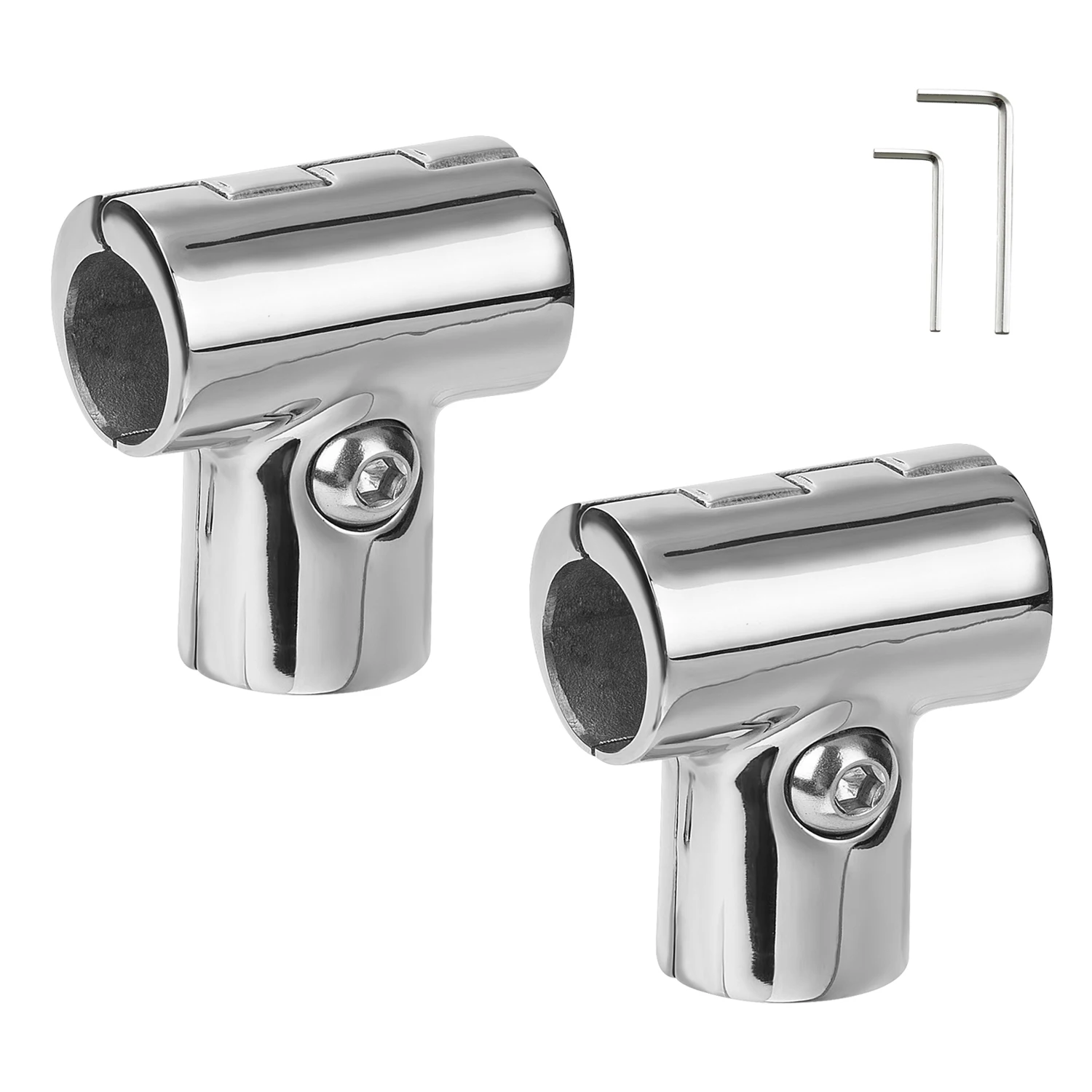 Marine Boat Hand Rail Detachable Tee for 1 inch(25.4 mm) Tubing, Heavy Duty 90 Degree 316 Ss Hinged Handrail Tee Fitting