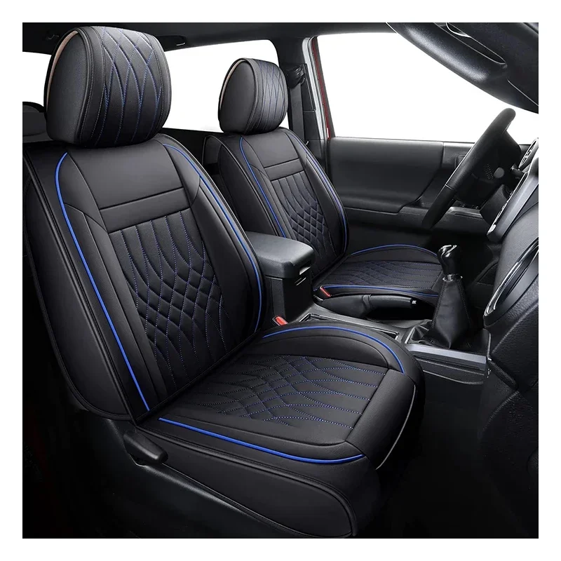 Waterproof Leather Pickup Truck Seat Covers Full Set Sports Design Style Accessories Seat Kits For Ford Ranger 2019 To 2024