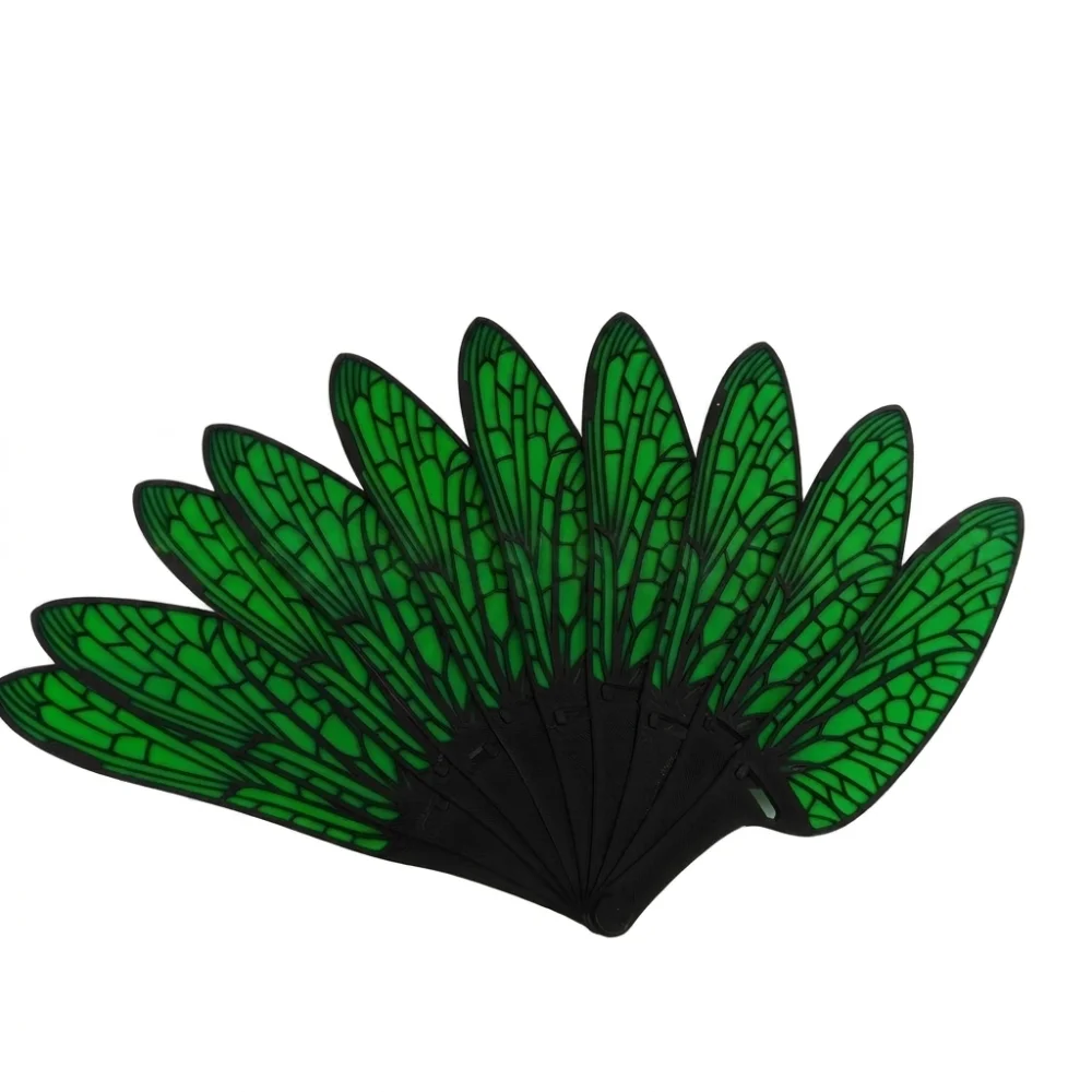 3D Printed Dragonfly Wing Folding Fan Portable Handmade Art Imitation Cicada Wing Fan Plastic Artistic Decor