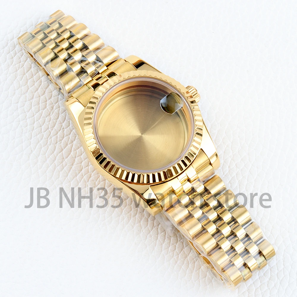 

Gold/Rose Gold 36mm 39mm Watch Case Sapphire Glass For Seiko Nh35 Nh36 Movement 28.5mm Dial Jubilee Bracelet Datejust Case