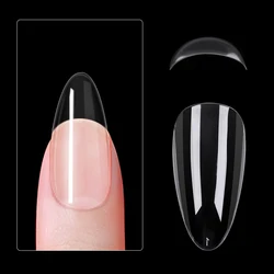 120pcs Almond Acrylic Salon Full Cover Nail Extension Sculpted Soft Gel Nail Tips Press On Capsule Artificial Fake Nails