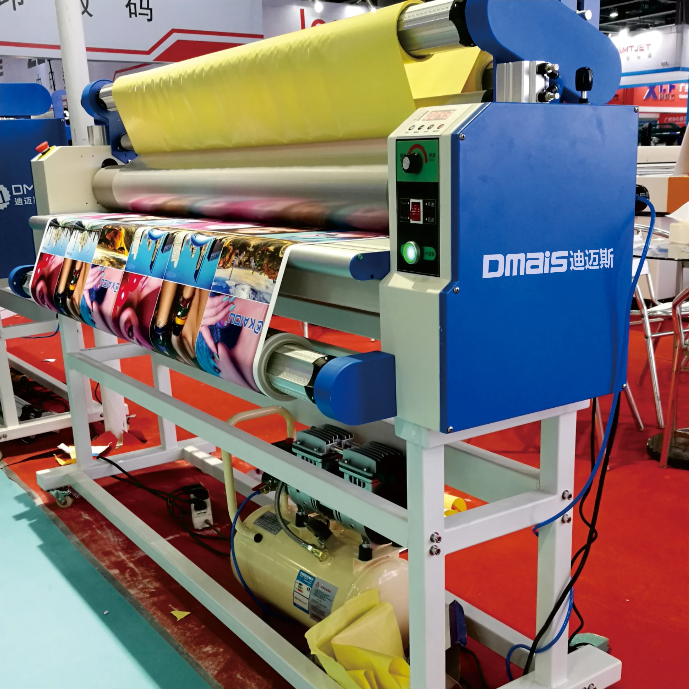 

Electric 1.6m Pneumatic Laminating Machine 160cm Automatic Warm And Cold Film Laminator A6 28mm Thickness