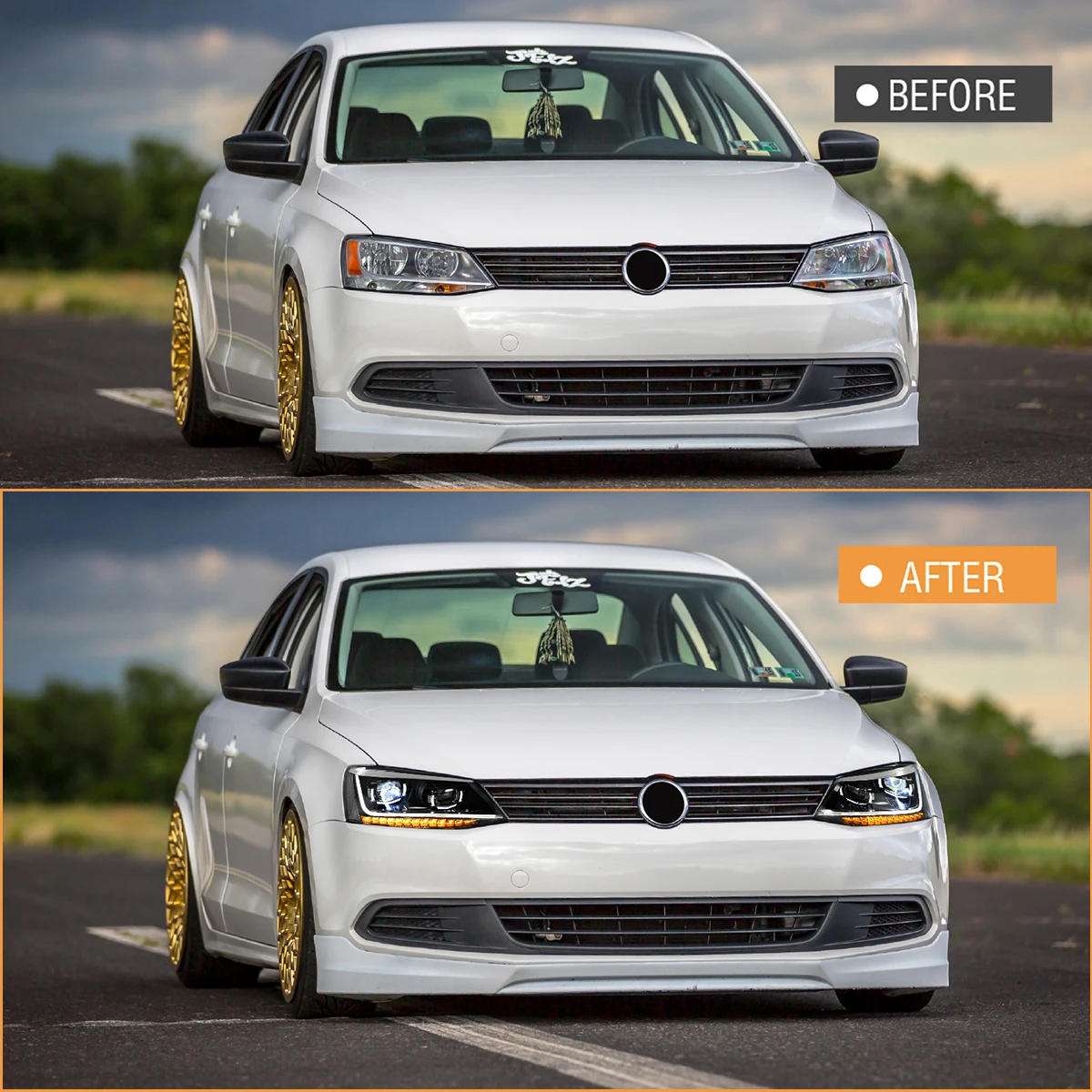 Paar Projektorlinsen-LED-DRL-Scheinwerfer-Baugruppe für VW Volkswagen Jetta MK 6 2011-2018 2012 2013 2014 2015 2016 2017 – Detail 3