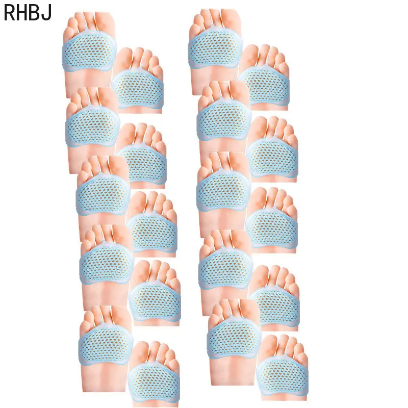 20pcs=10pair High Quality Silicone Honeycomb Forefoot Insoles High Heel Shoes Pad Gel Breathable Health Care Shoe Insole Insert