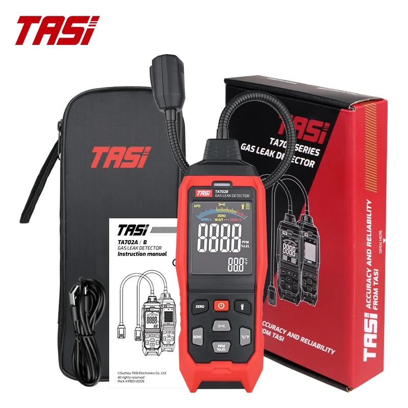 TASI TA702A/B Gas Leak Detector Propane CO Hexane Methane Combustible Flammable Natural Tester Gas Analyzer 9999 PPM 20% LEL