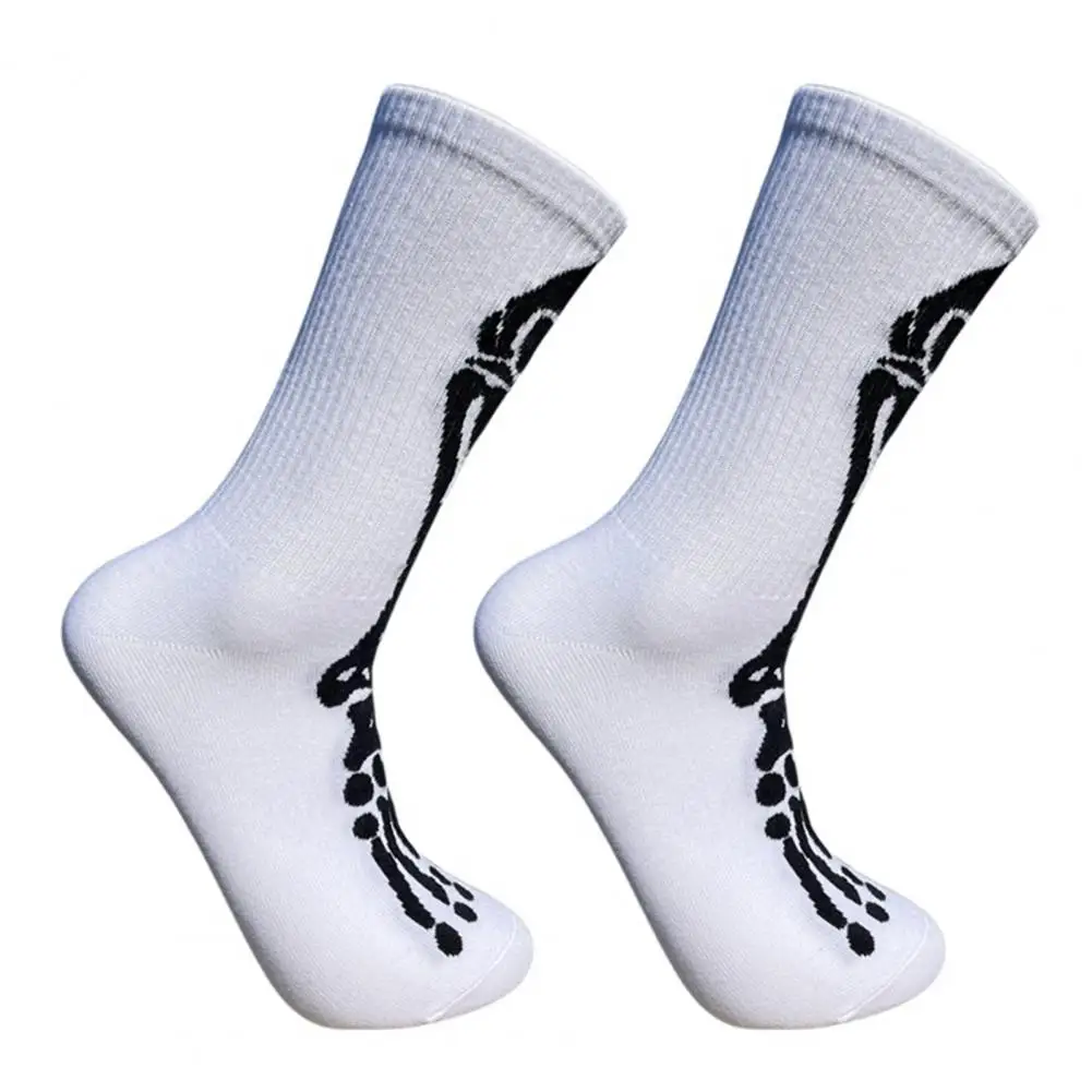 Calcetines deportivos con estampado de calavera y araña para Halloween, medias largas antideslizantes de alta elasticidad para baloncesto, Unisex