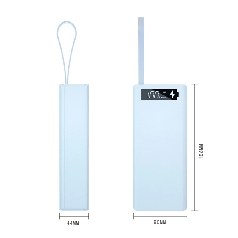 Boîtier de charge de batterie sans poignées, écran LCD amovible, coque de batterie externe, 16x18650