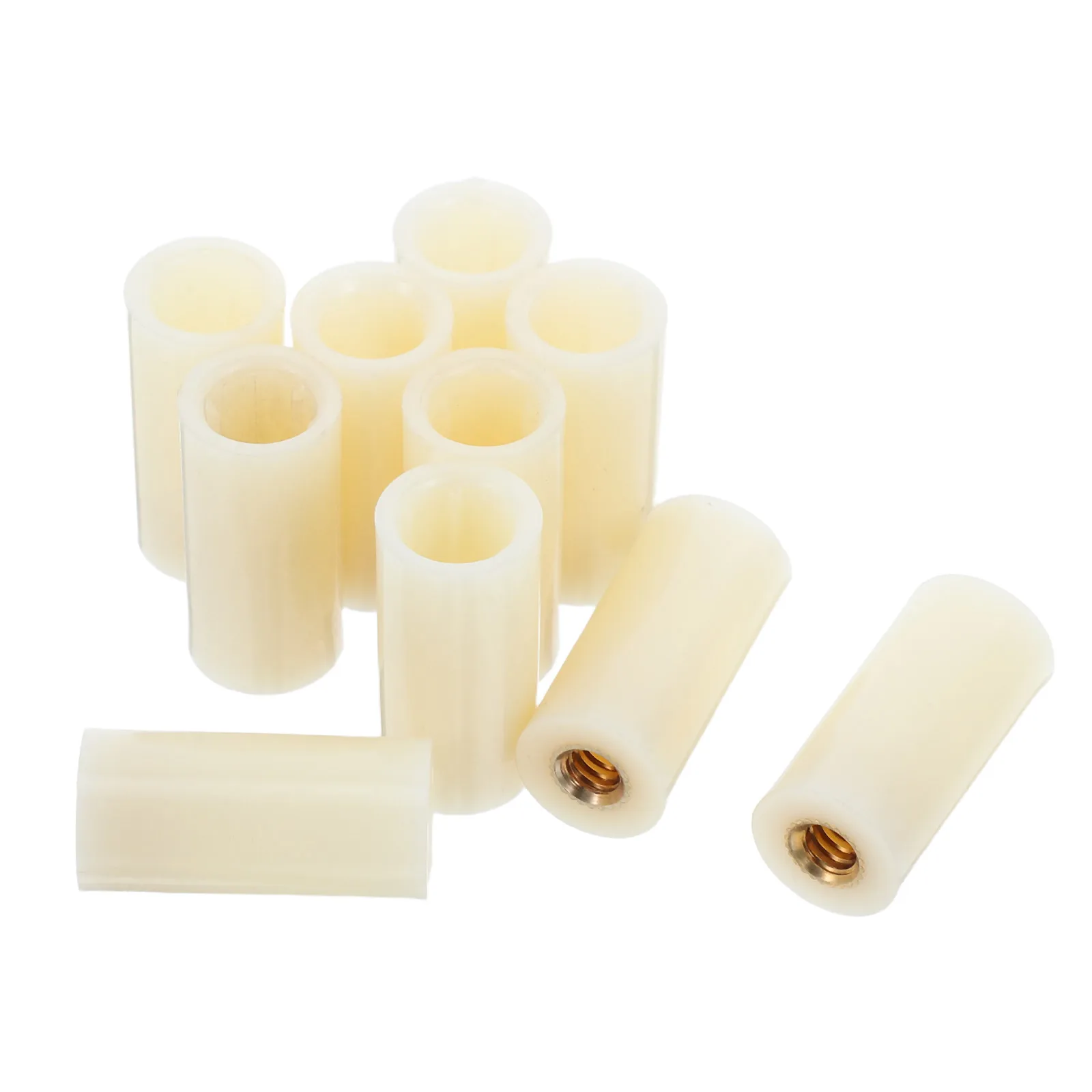 

10pcs Replacement Pool Stick Tips Durable Plastic Copper Billiard Cues Screw On Ferrule Threaded Repair Parts Enhance