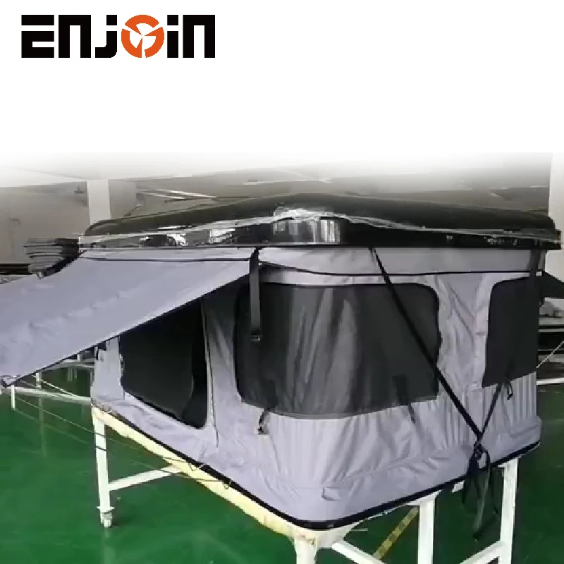 ENJOIN Hard Shell Aluminium Folding Waterproof Roof   Tent Big Space Portable Roof Camping Tent 3-4 Person for Outdoor Camping