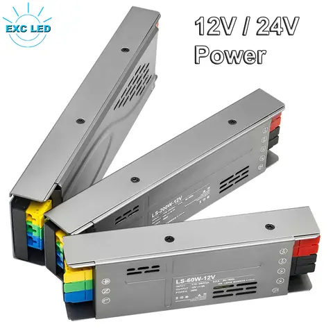Trasformatore di potenza per luce a LED 60W 100W 200W 300W 400W AC170-264V a DC12V/24V Driver adattatore per illuminazione di strisce a LED