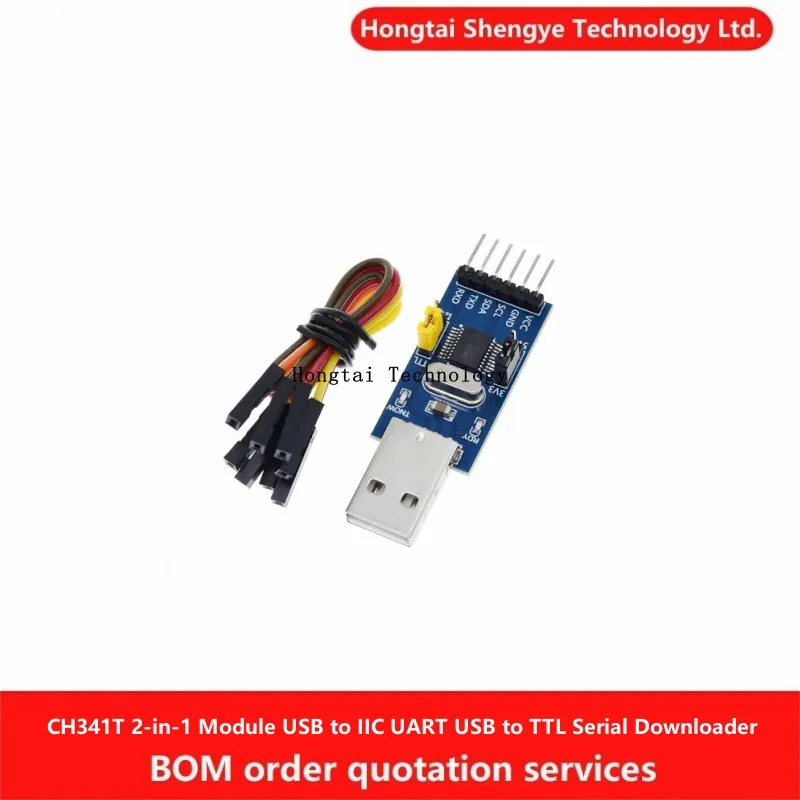 CH341T 2-in-1 USB to I2C IIC UART USB to TTL MCU Serial Downloader Module