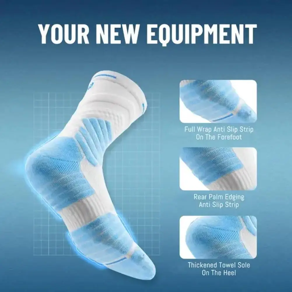 Men's High-top Sports Towel Basketball Socks Bottom Practical Professional Long-tube Mid-tube Elite Thick Running