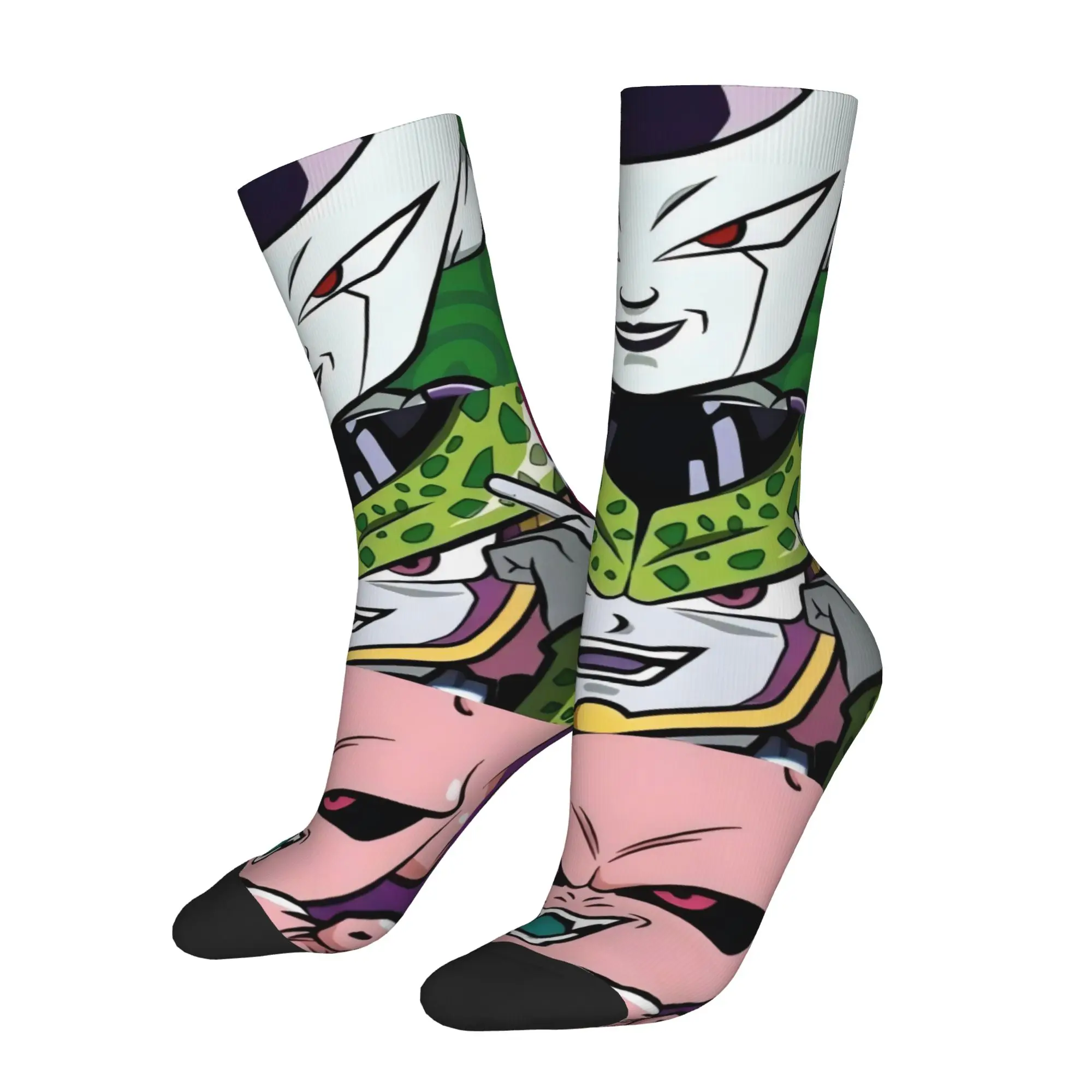 Funny Sock Dragon Ball Frieza Buu Cell Villains Harajuku Seamless Pattern Printed Men Socks Casual Men's Socks