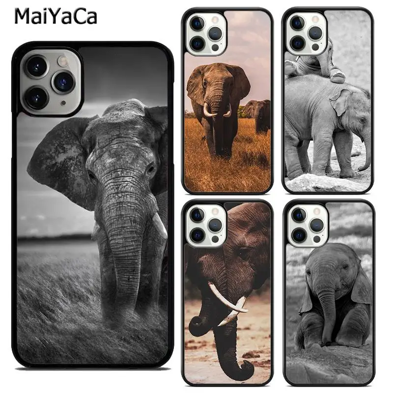 MaiYaCa Elephant Love Affection Nature Phone Case Cover For iPhone 16 15 SE2020 6s 7 8 plus 11 12 mini 13 14 pro max  coque