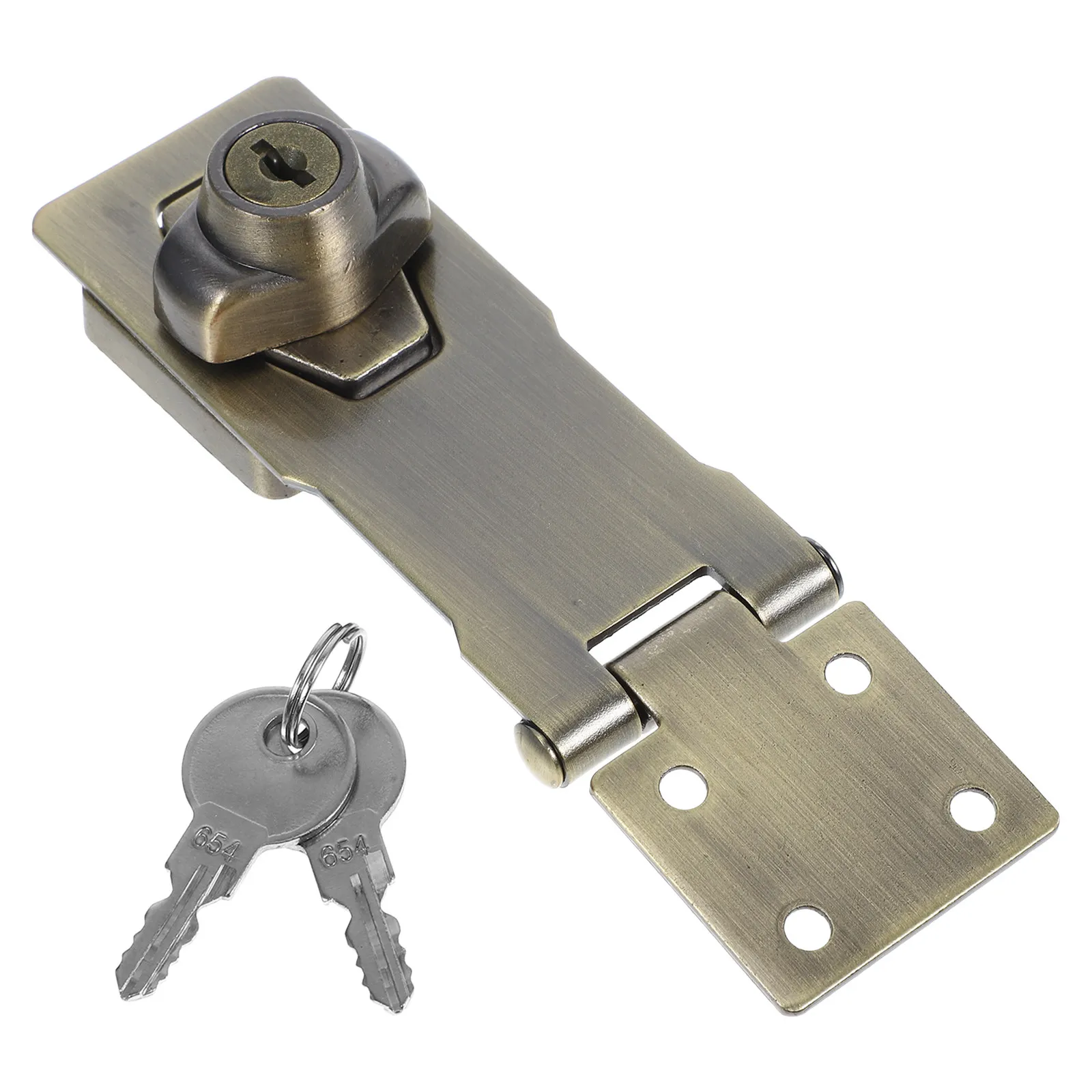 1Set Sleek Glossy Finish Hasp Latch Padlock Latch for Cabinet Doors Drawers Barn Shed Filing Cabinets Outdoor Gates Pool Fence