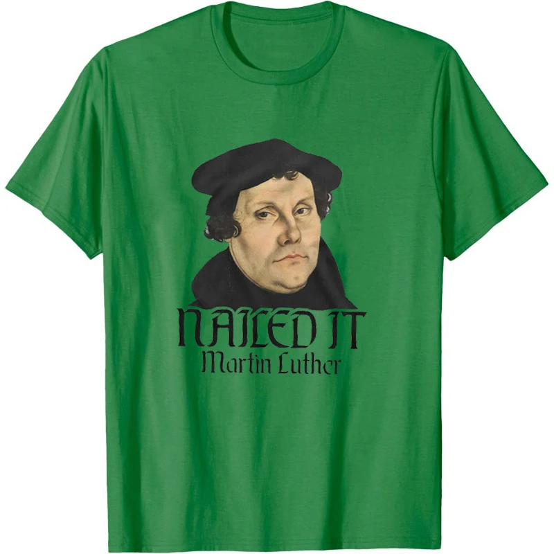 تي شيرت مارتن لوثر للرجال مسمرها احتجاج المسيحيين الإصلاح يوم لوثران تي شيرت مارتن لوثر قميص المرأة تيز