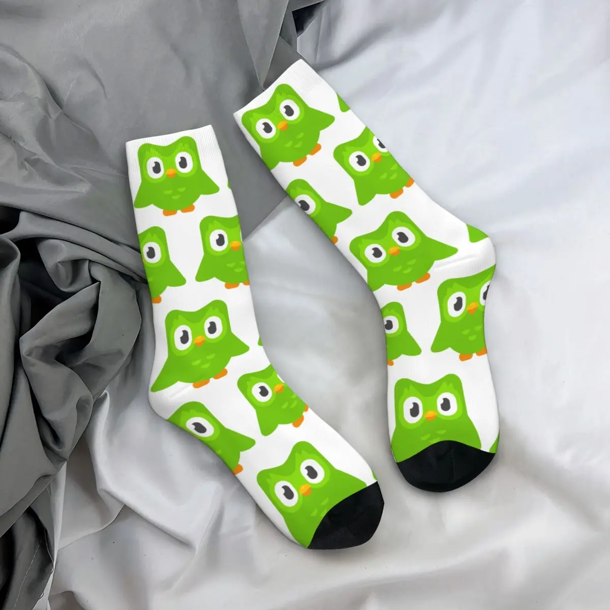 Duolingo Owl Duo Socks Harajuku High Quality Stockings All Season Long Socks Accessories for Man\'s Woman\'s Birthday Present