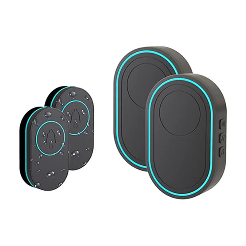 【Buy It-Now!】Wireless Doorbell 433Mhz Waterproof Button Adjustable Volume 36 Melodies Ringtones Indicator Light Remind