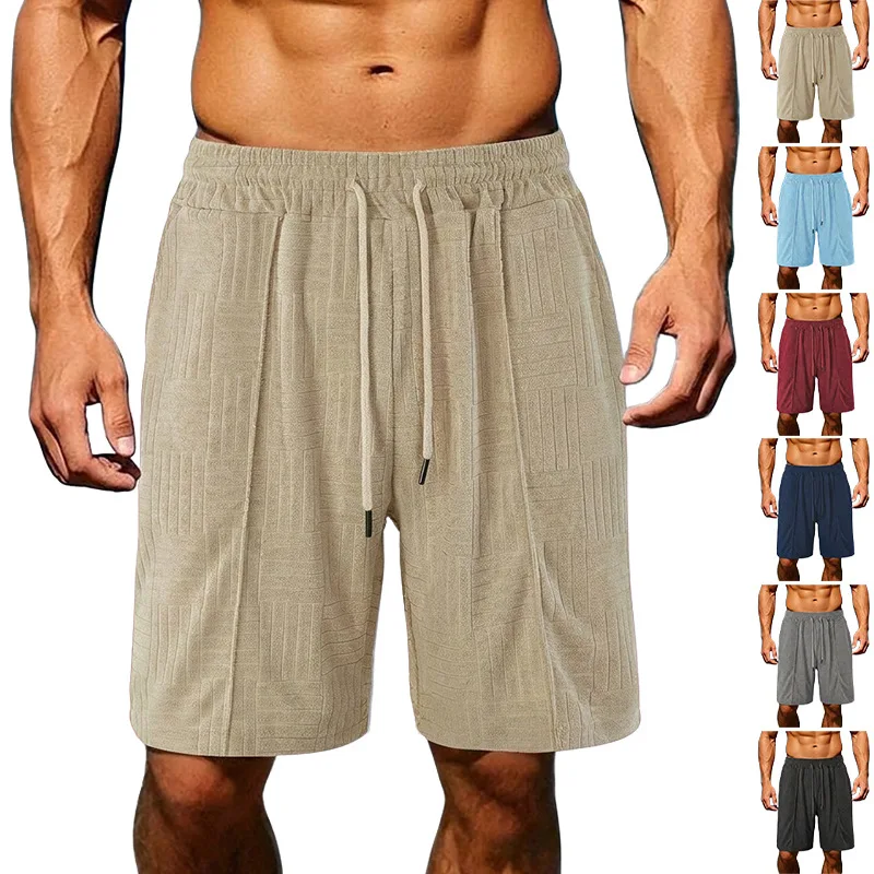 Men's Summer Fashion Sport Casual Loose Breathable Towel Pattern Absorbent Shorts Polyester Fiber Micro Stretch Shorts