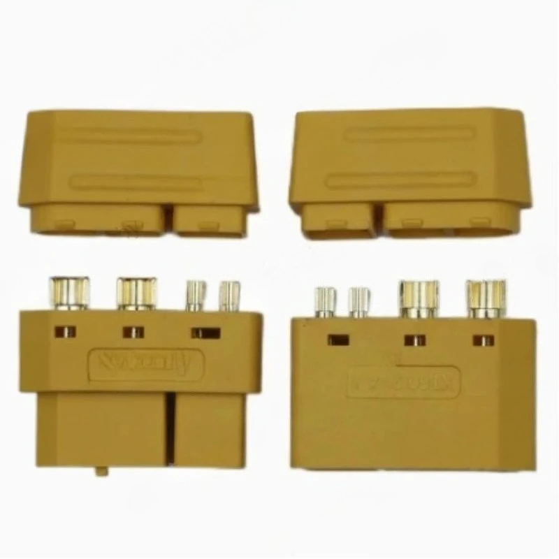 XT60 2+4 Plug Male Female Connector with Signal Pins Yellow Protection Shell Housing for Drone Motors Model Airplane Accessories