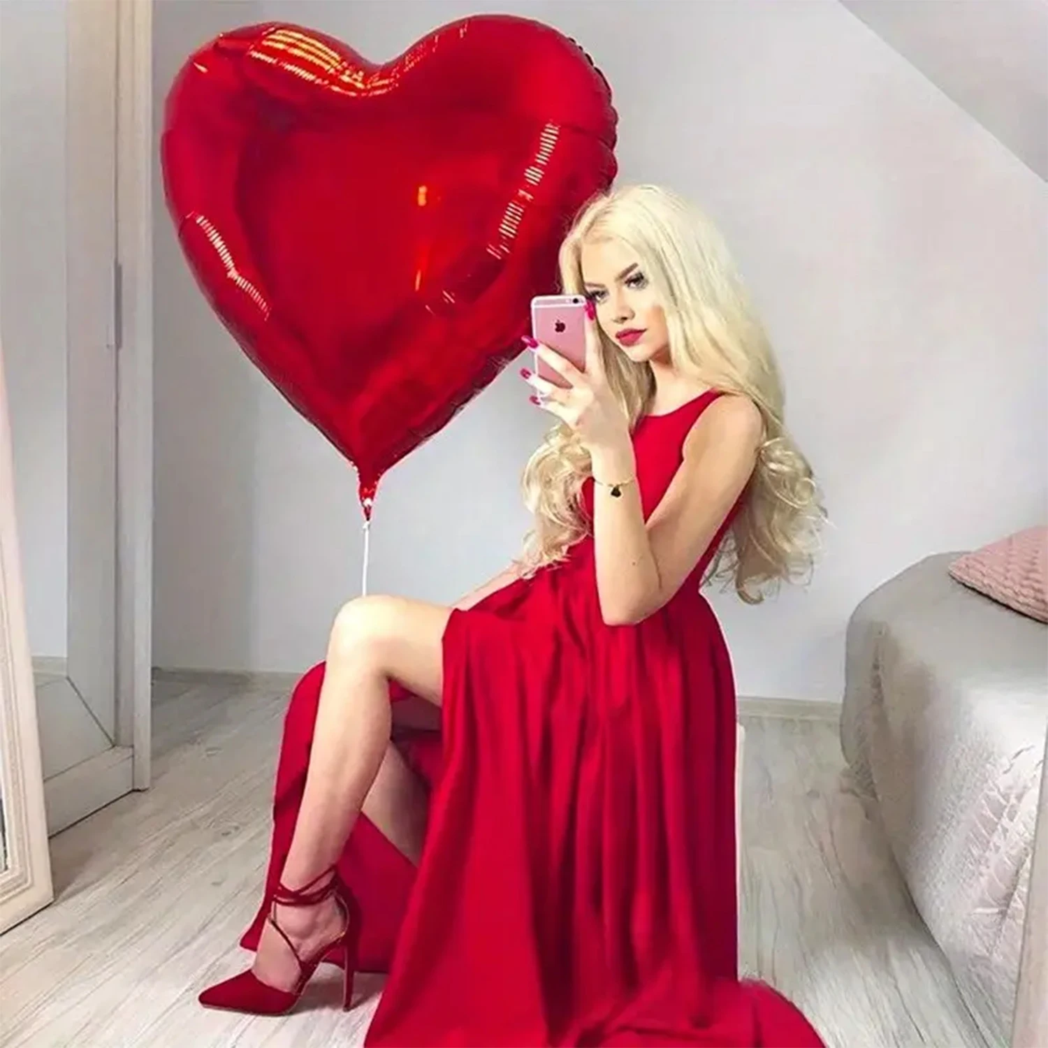 32 inch large red heart balloon Valentine\'s Day decoration heart-shaped balloon romantic decoration