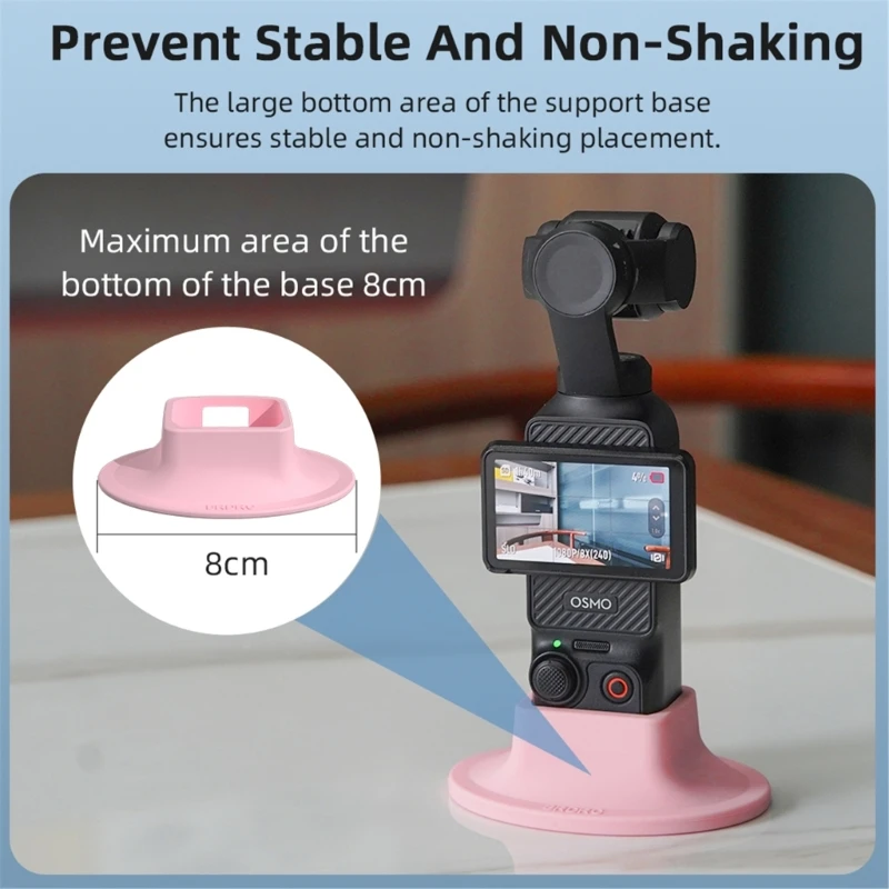 Camera Mount Support Base, Silicone Slip Resistant Desk Holder for Pocket 3 Accessory