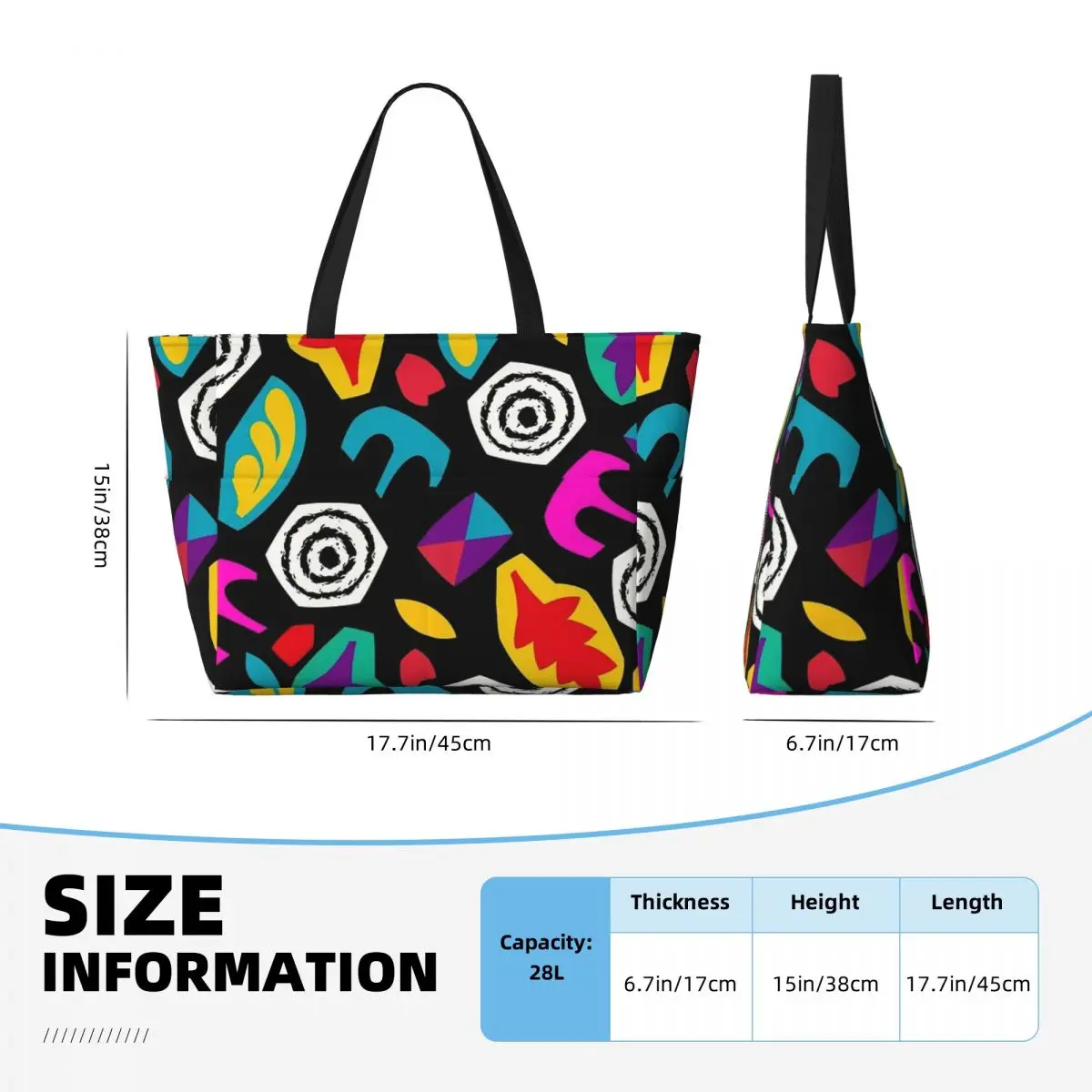 Strange Eleven Pattern Beach Travel Bag, Tote Bag Modern Practical Daily Shoulder Bag Multi-Style Pattern