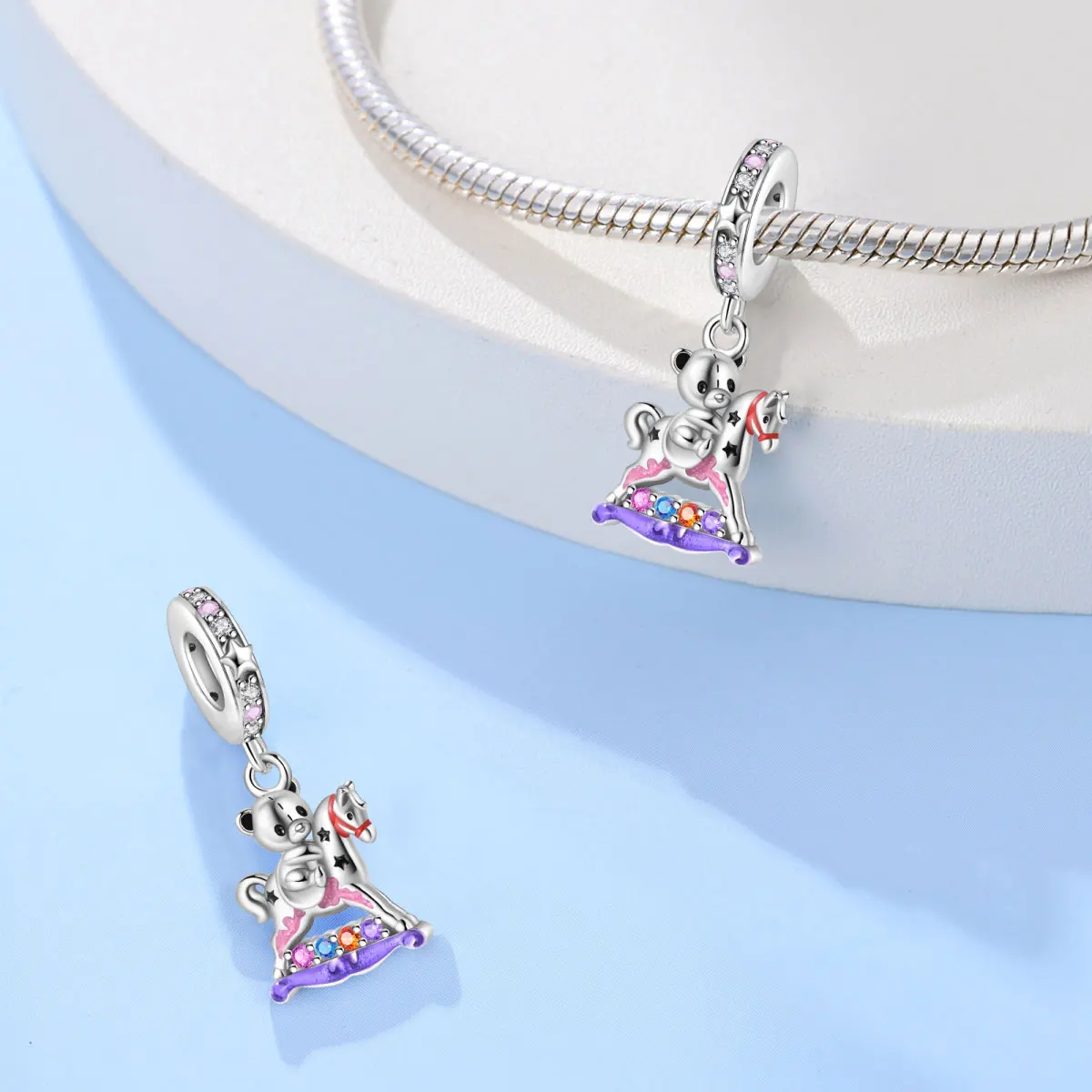Fairy Tale Series 925 Silver Plated Fox Rabbit Rose Castle Charms Beads Fit 3mm 925 Original Bracelets DIY Jewelry Birthday Gift