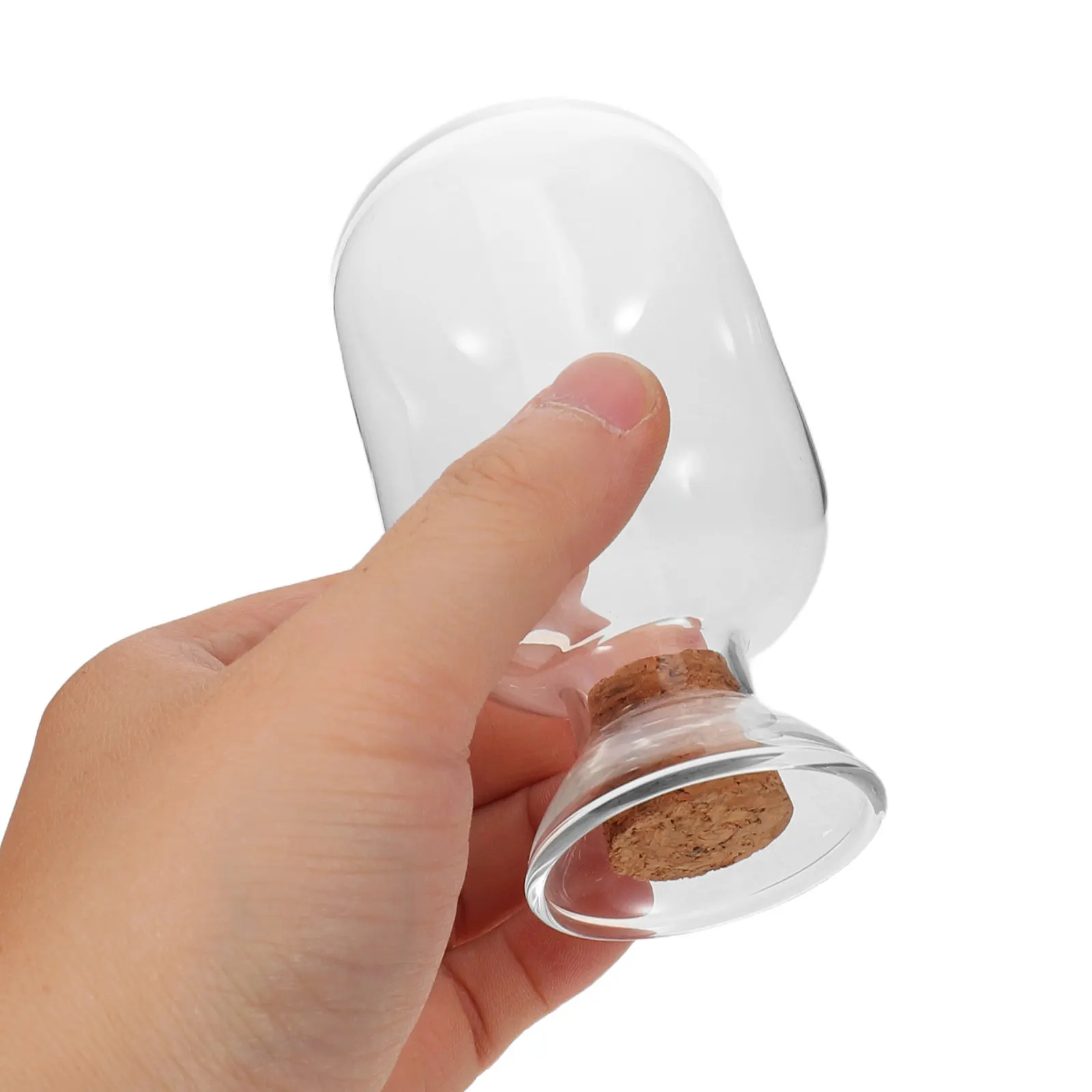 2Pcs Glass Match Cloche Decorative Match Holder Jar Cork Lid Fireplaces Mantel Display Organizer Storage Bottle for
