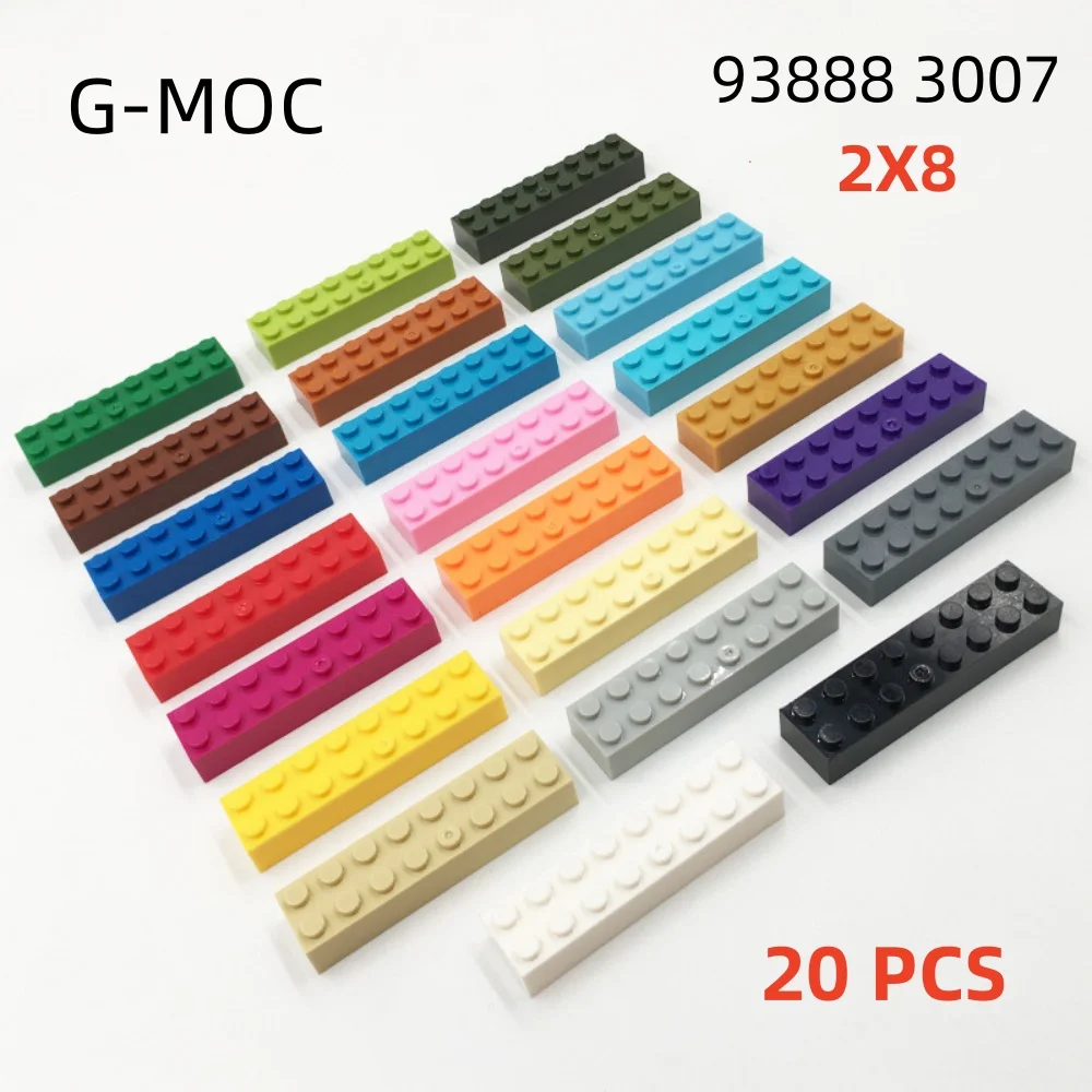 

G-MOC 20Pcs/lot Buildings Blocks 93888 3007 Brick 2 X 8 Compatible Particle Assembles DIY Educational Kids Toys