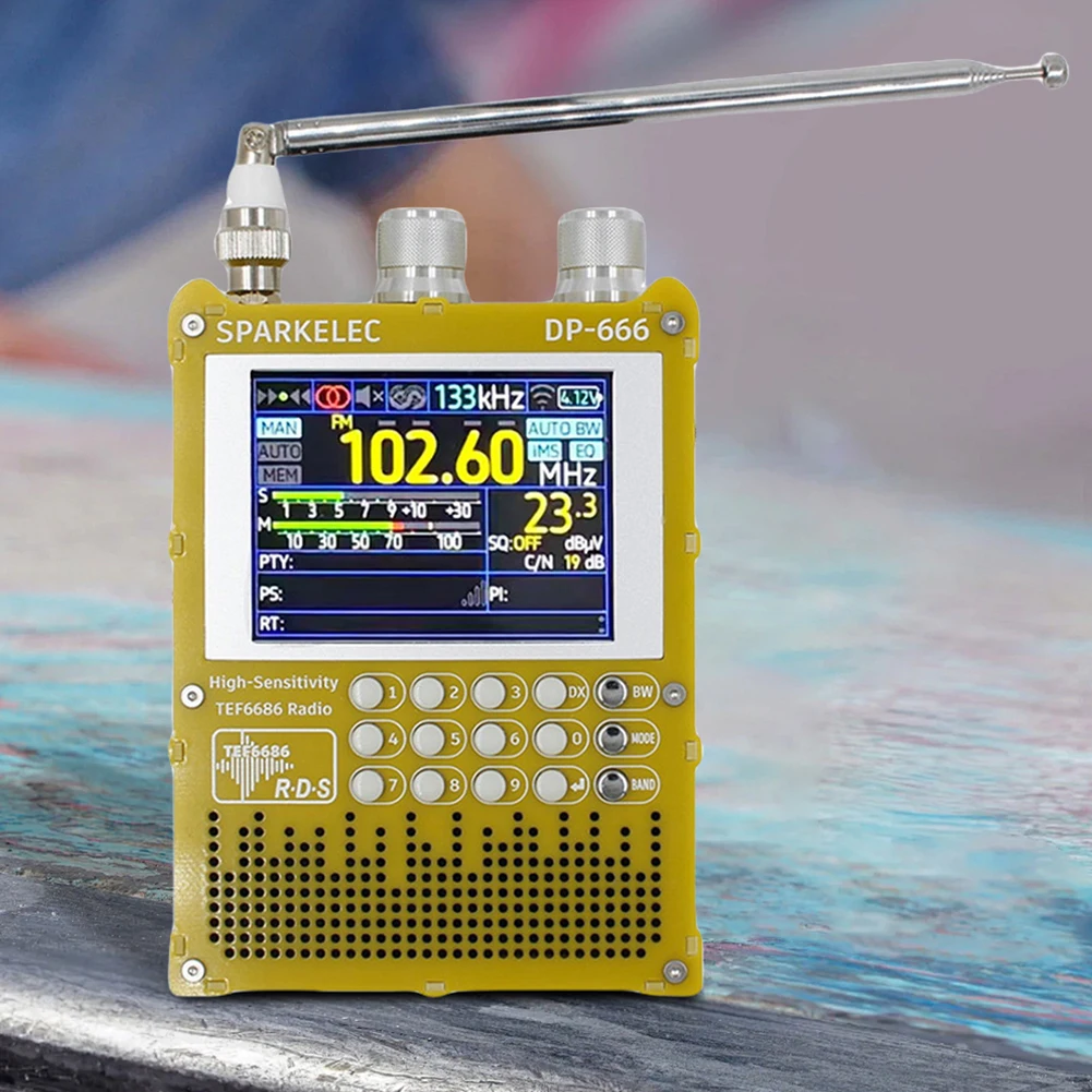 راديو DP-666 TEF6686 DSP راديو محمول كامل النطاق مع شاشة LCD راديو FM/LW/MW/SW كامل النطاق