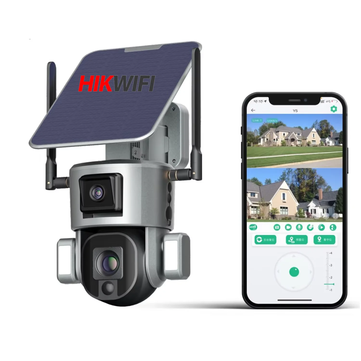 HIKWIFI 4G WiFi 20X Zoom لاسلكي خارجي يعمل بالطاقة الشمسية الأمن السيارات الإنسان المسار عدسة مزدوجة 8MP CCTV 4g كاميرا Ptz الشمسية #2
