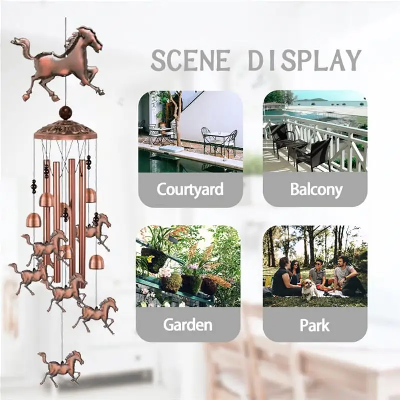 AB11 Metal Tube Wind Chime, Retro Mobile Wind Chime for Home Garden Indoor Outdoor Patio Yard Decor Angel