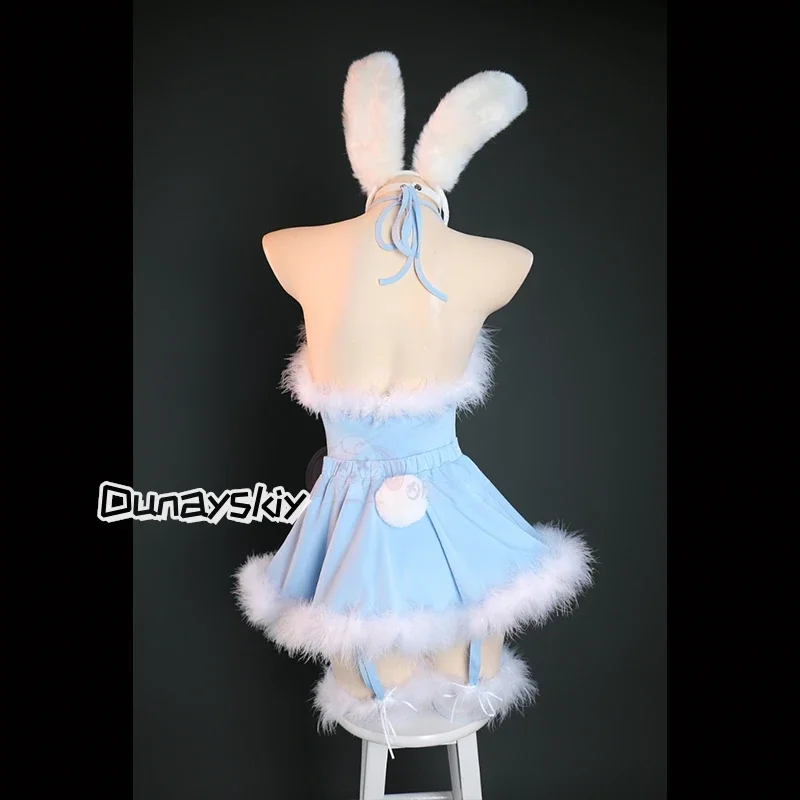 CosplayFurry Rabbit Cosplay Women's Sexy Dresses Custumes S-XL Hollow Halter Kawaii Lolita Skirt French Maid Anime Role-play Par