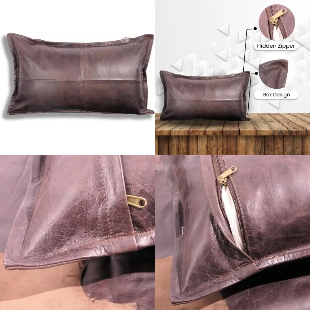 

Наволочка из 100% натуральной овечьей кожи - Чехол для диванной подушки - Элегантные декоративные чехлы для гостиной и спальни