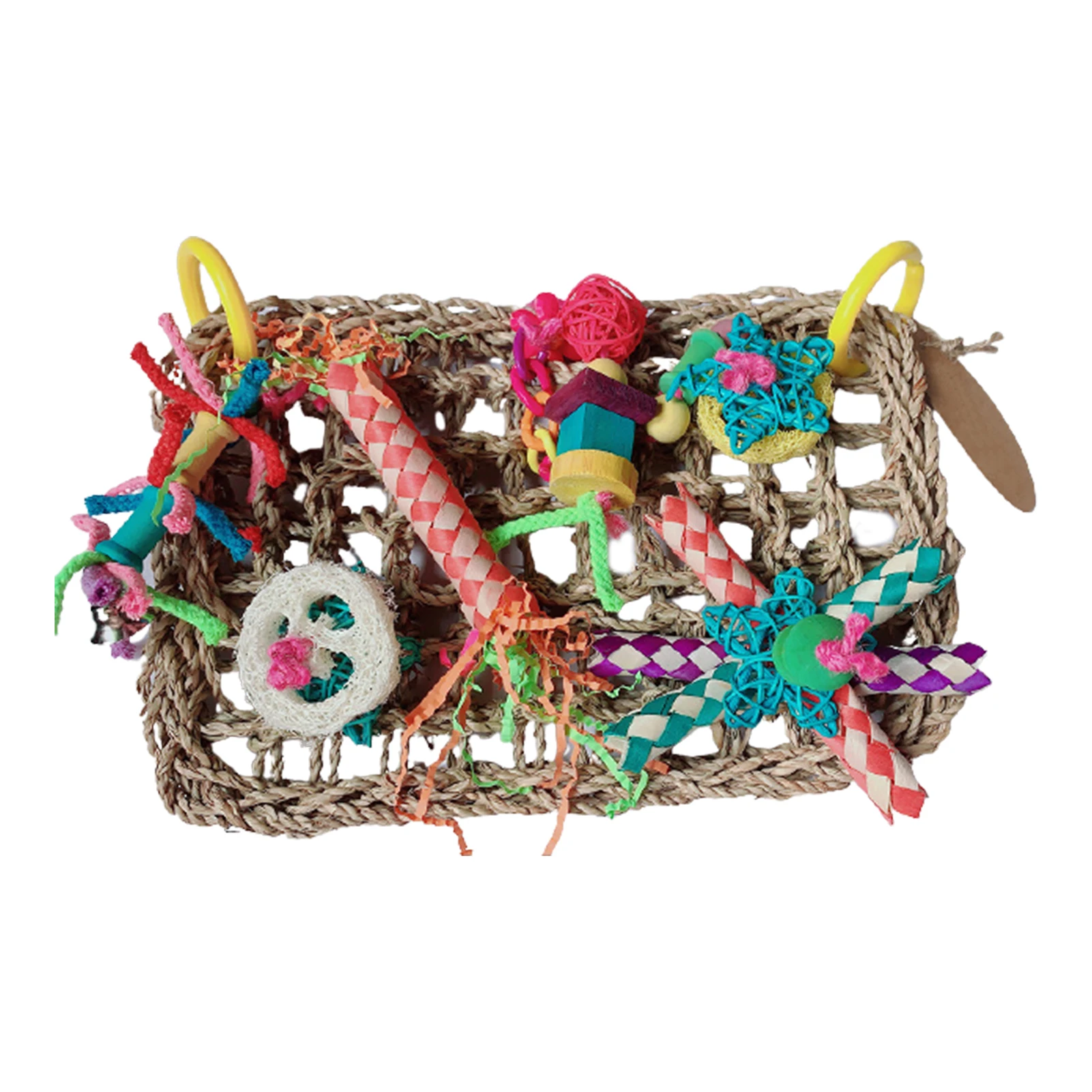 Cones Entertainment Mattress Bird Foraging Wall Toy Climbing Hanging Seaweed Woven Love Birds Pet Accessories Shredding Chewing