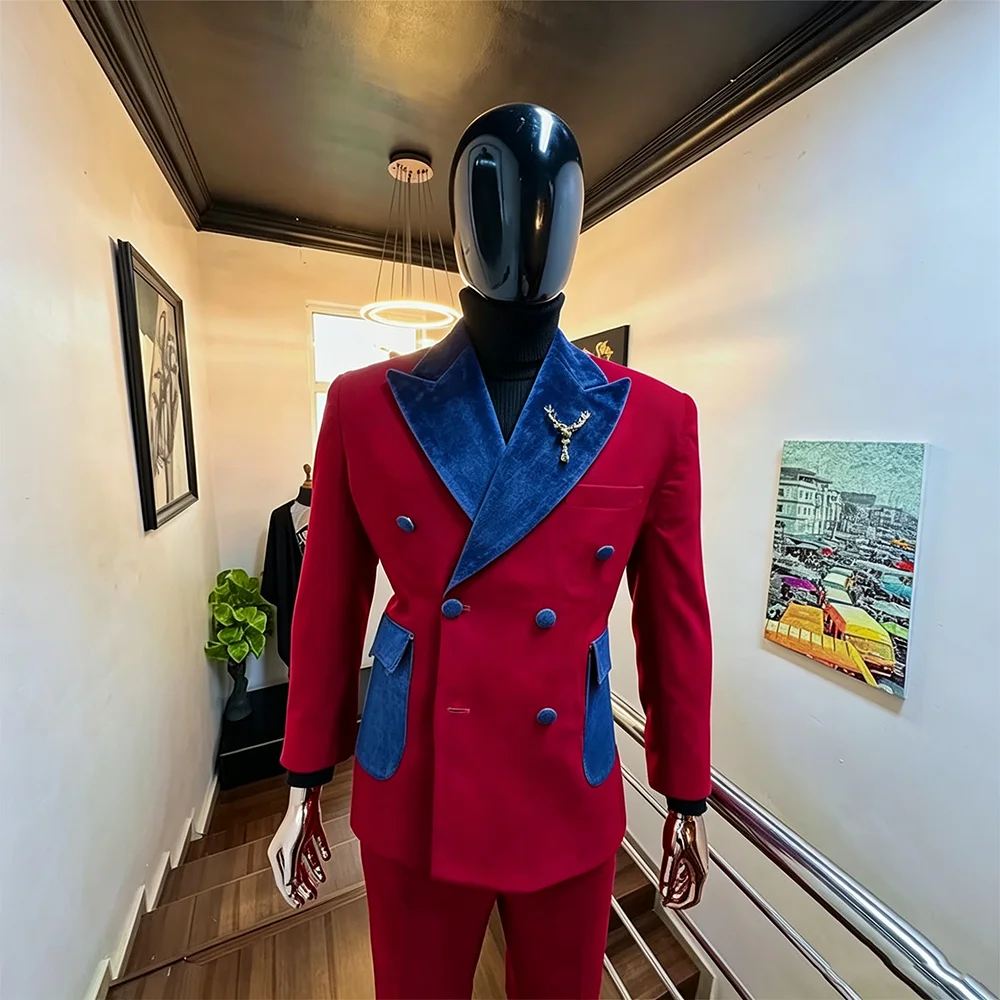 2026 New Style Stylish Men's Suit 2 Pieces Set Double Breasted Jacket Pants Casual Travel Commute Work Office Male Clothing