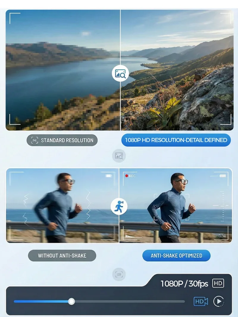 Lenovo AI Smart Glasses AI Translation 1200MP HD Camera 8K Shooting Image Bluetooth Call Recording Music Smart Sunglasses 2026 image 5