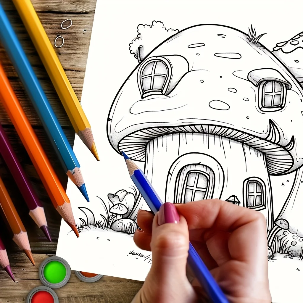 28-pagina's betoverende huizen kleurboek voor stressreductie voor volwassenen |   Kleurboek voor stressverlichting en stemmingsreductie